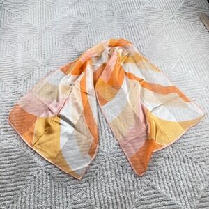 Vera Neumann Silk Scarf Orange Abstract Geometric Vintage MCM Retro Mod Artistic